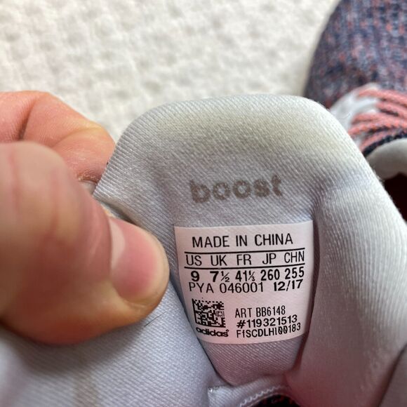 Adidas Blue Multicolor Ultra Boost 4.0 (BB6148) Women's Running Shoes Size 9 - Picture 3 of 16